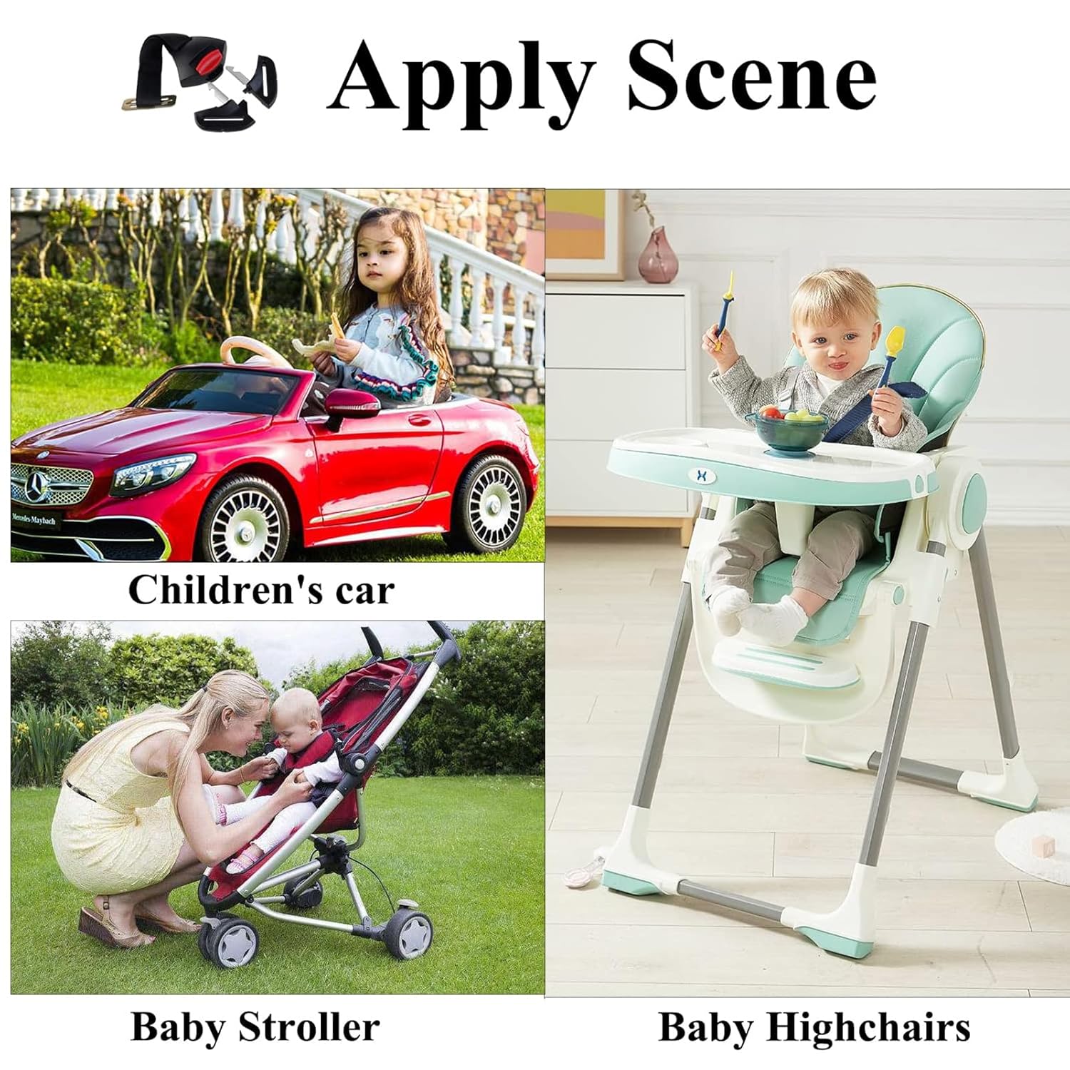 Universal Child Car Seat Safety Lock Replacement for 5-Point Harness - Black - Buggy & Baby Seat Compatible - 1 Pack - Image 5