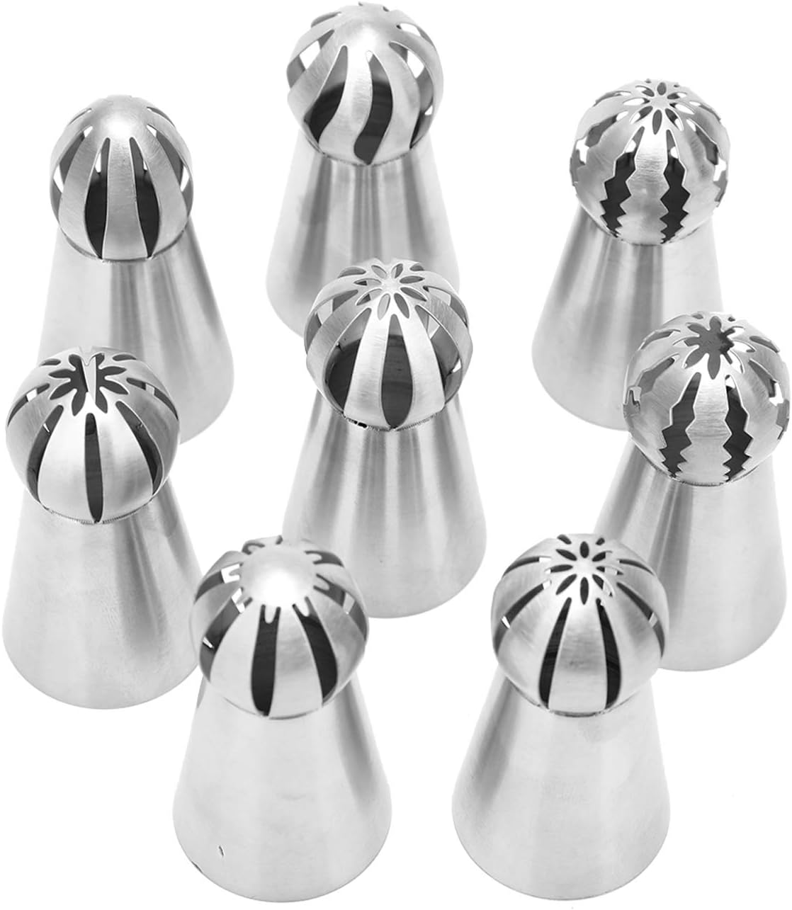 8-Piece Piping Nozzles Set for Cake Cupcake Cookies - Flower Decoration Tools - Image 1