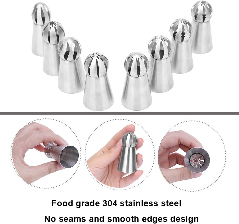 8-Piece Piping Nozzles Set for Cake Cupcake Cookies - Flower Decoration Tools - Image 3