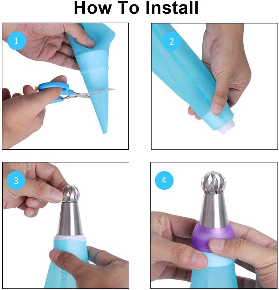 8-Piece Piping Nozzles Set for Cake Cupcake Cookies - Flower Decoration Tools - Image 5