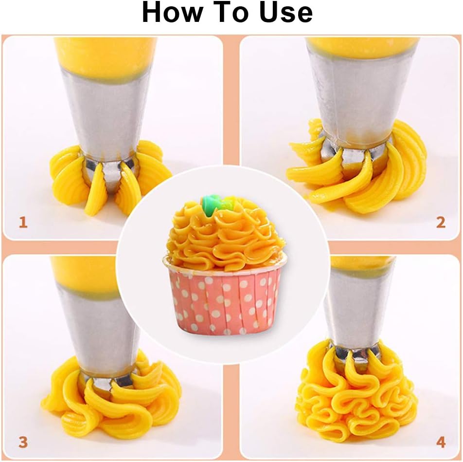 8-Piece Piping Nozzles Set for Cake Cupcake Cookies - Flower Decoration Tools - Image 6