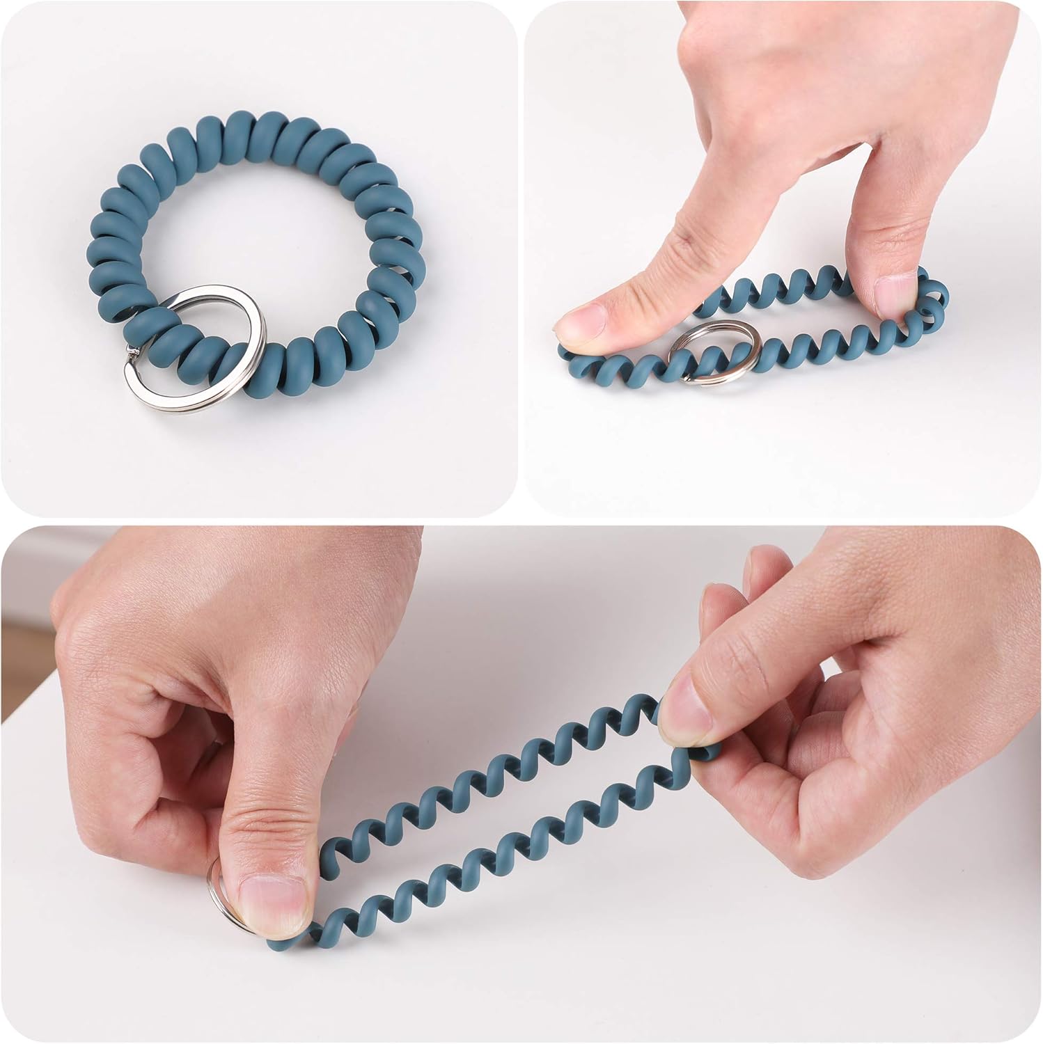 6 Pack Spiral Wristbands Adjustable Waterproof for Sports - Image 4
