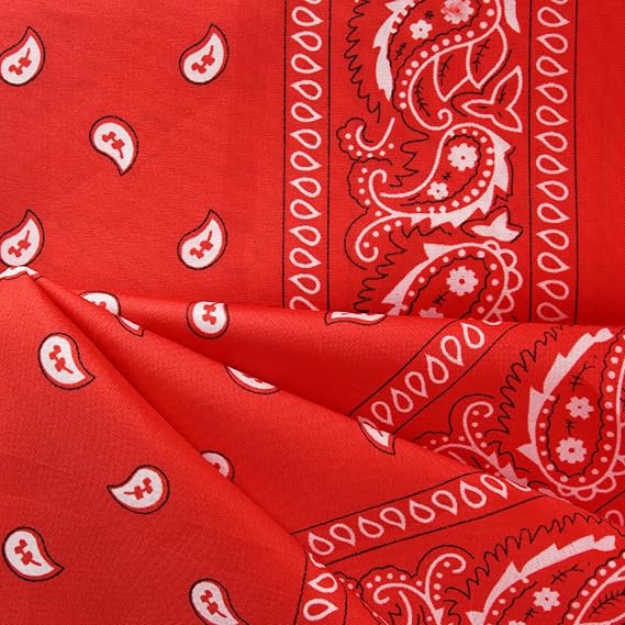 10 Pack Red Paisley Bandanas 55x55cm Polyester Headband Scarf Tie Accessories - Image 3