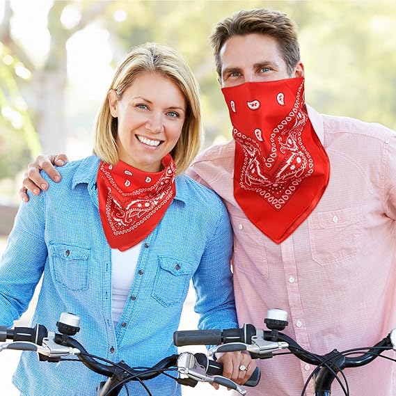 10 Pack Red Paisley Bandanas 55x55cm Polyester Headband Scarf Tie Accessories - Image 5