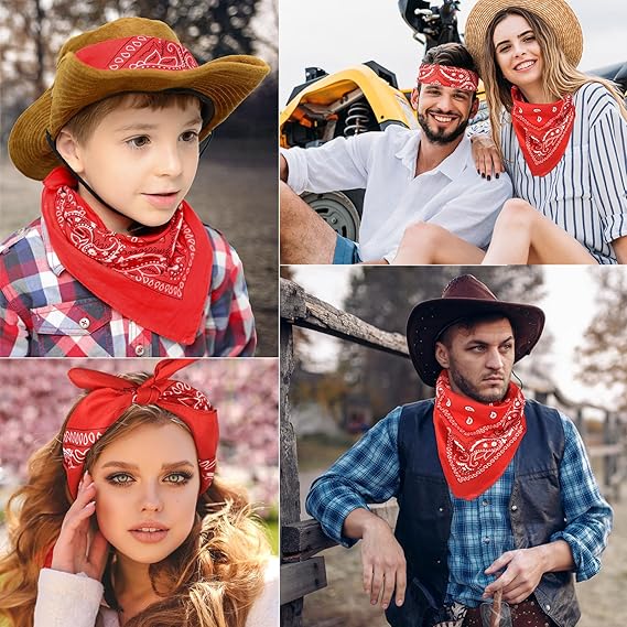 10 Pack Red Paisley Bandanas 55x55cm Polyester Headband Scarf Tie Accessories - Image 6
