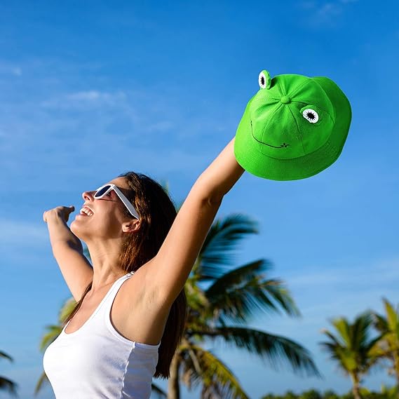 2 Pcs Kids Adults Cotton Sun Hat 55-58cm Green Fisherman Style - Image 3