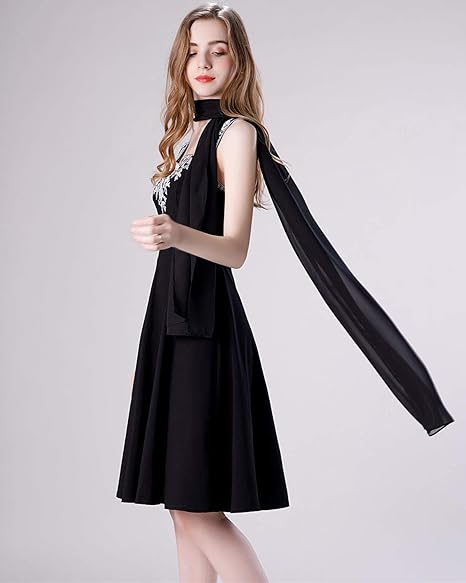 Women's Chiffon Scarf 175x70cm Black Beige Soft Lightweight Shoulder Wrap for Travel - Image 6