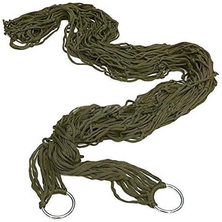 Green Nylon Hammock Net Breathable Mesh Lightweight Portable Quick-Drying for Camping Garden Travel 1 Piece - Image 4