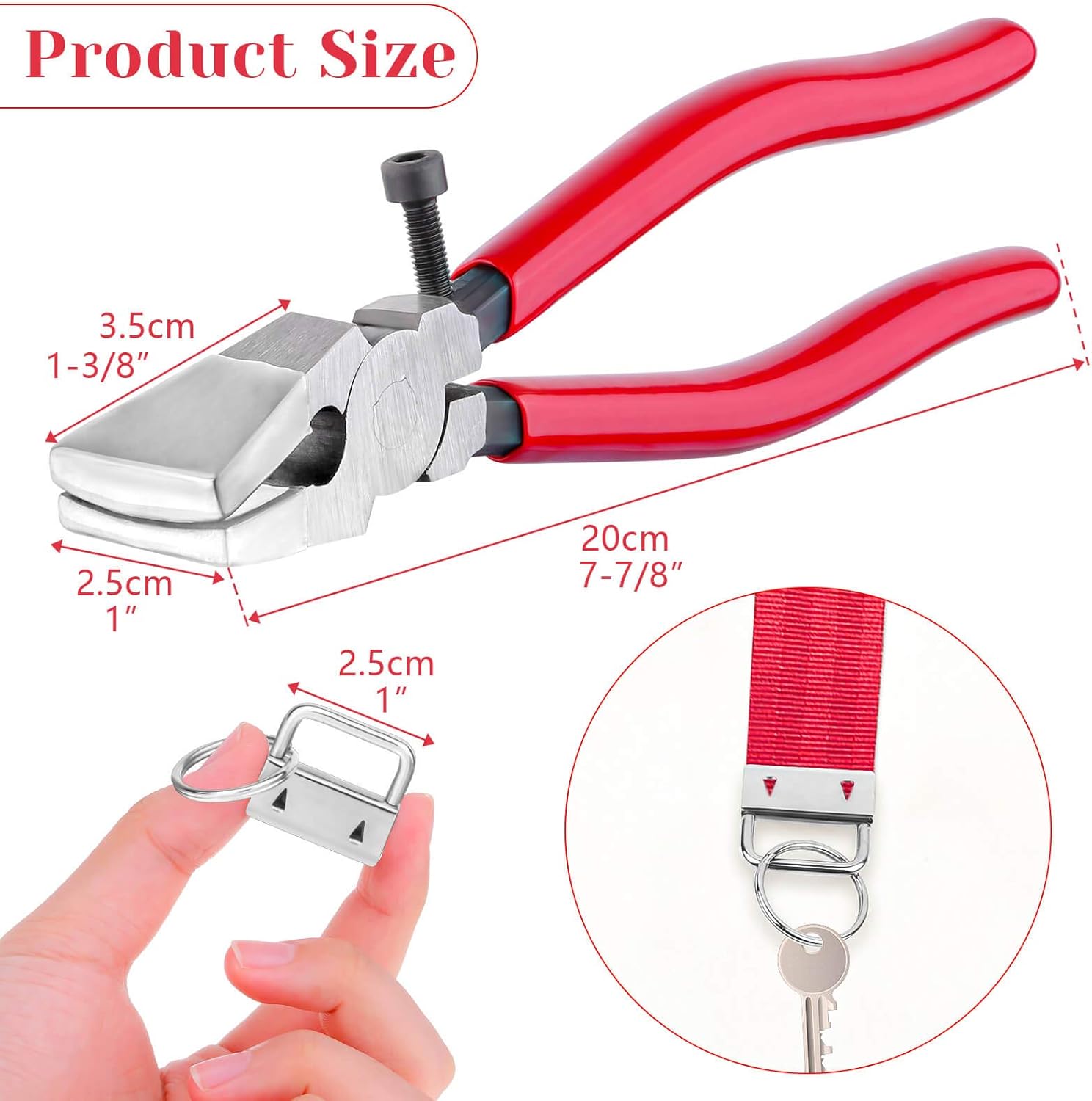 50 Pack 25mm Metal Keychain with Ring & Pliers - DIY Keychain Making Kit - Silver - Image 5