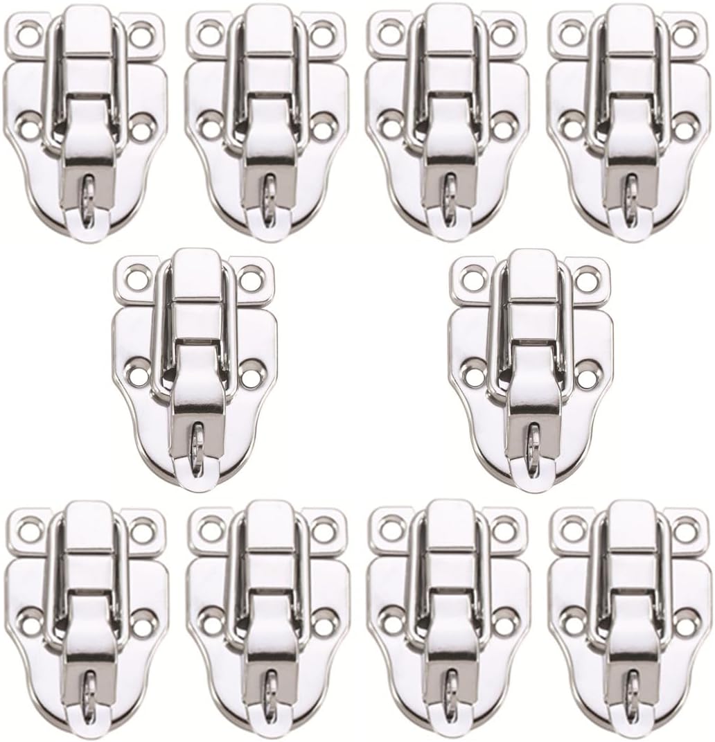 10 Pack Silver Hasp Locks 59mm with Screws Universal Chest Hardware Secure Locking Solution - Image 1