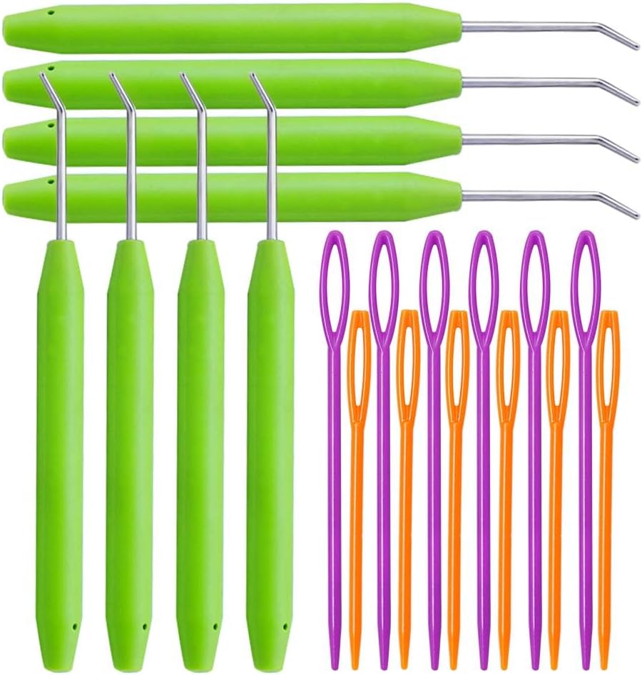 20 Piece Crochet Hook Set with Rubber Handles and Stitch Markers Ergonomic Knitting Tools for Blankets Scarves Gloves - Image 1