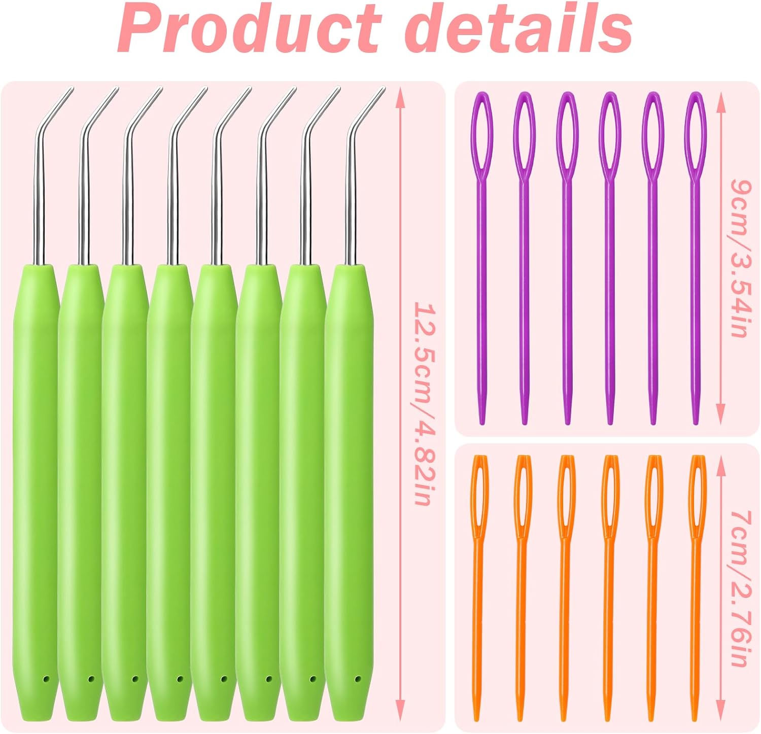 20 Piece Crochet Hook Set with Rubber Handles and Stitch Markers Ergonomic Knitting Tools for Blankets Scarves Gloves - Image 2