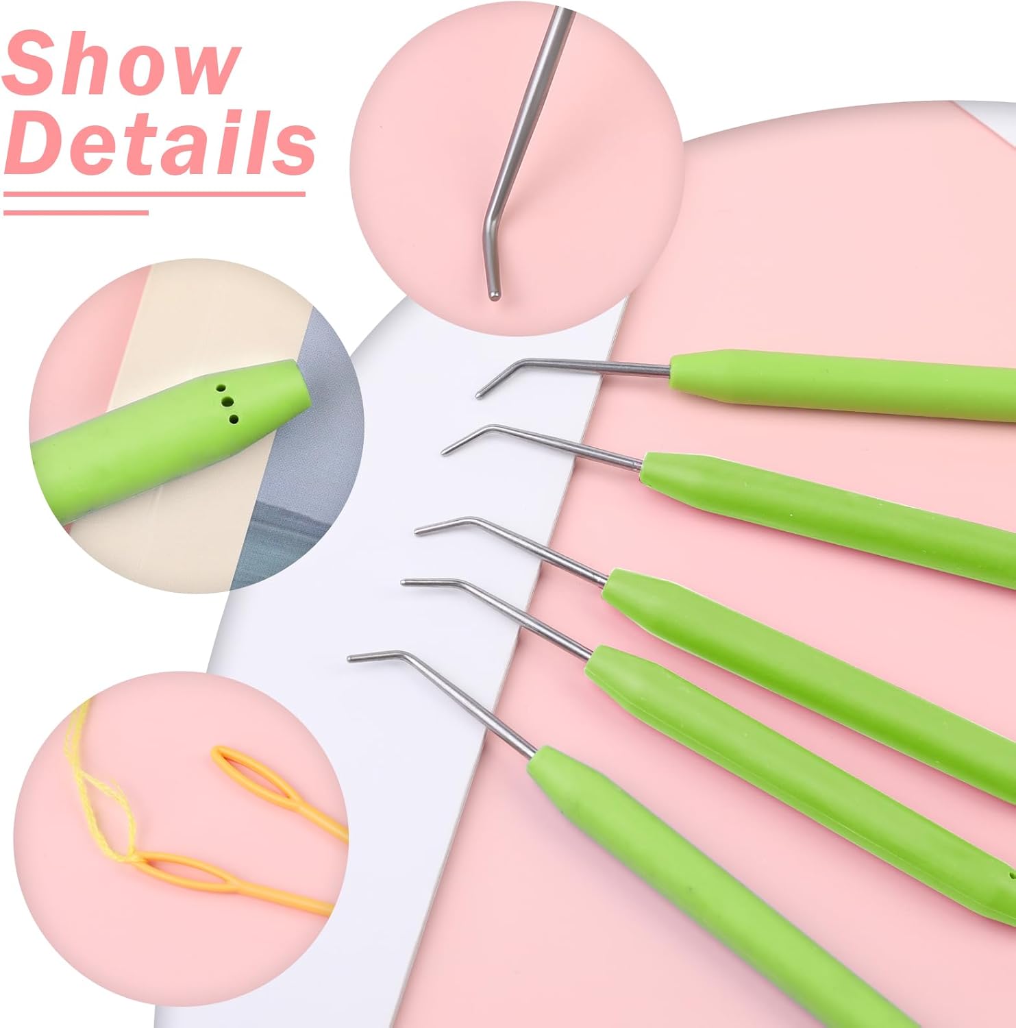 20 Piece Crochet Hook Set with Rubber Handles and Stitch Markers Ergonomic Knitting Tools for Blankets Scarves Gloves - Image 3