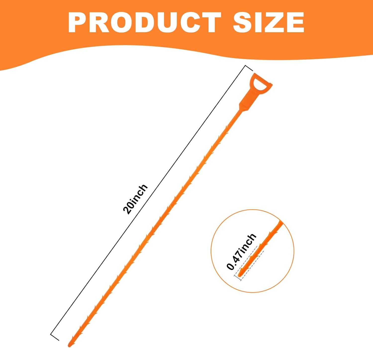 4 Pack Orange Drain Unblocker Flexible Reusable Hooks for Kitchen Bathroom Toilet Sink - Image 7