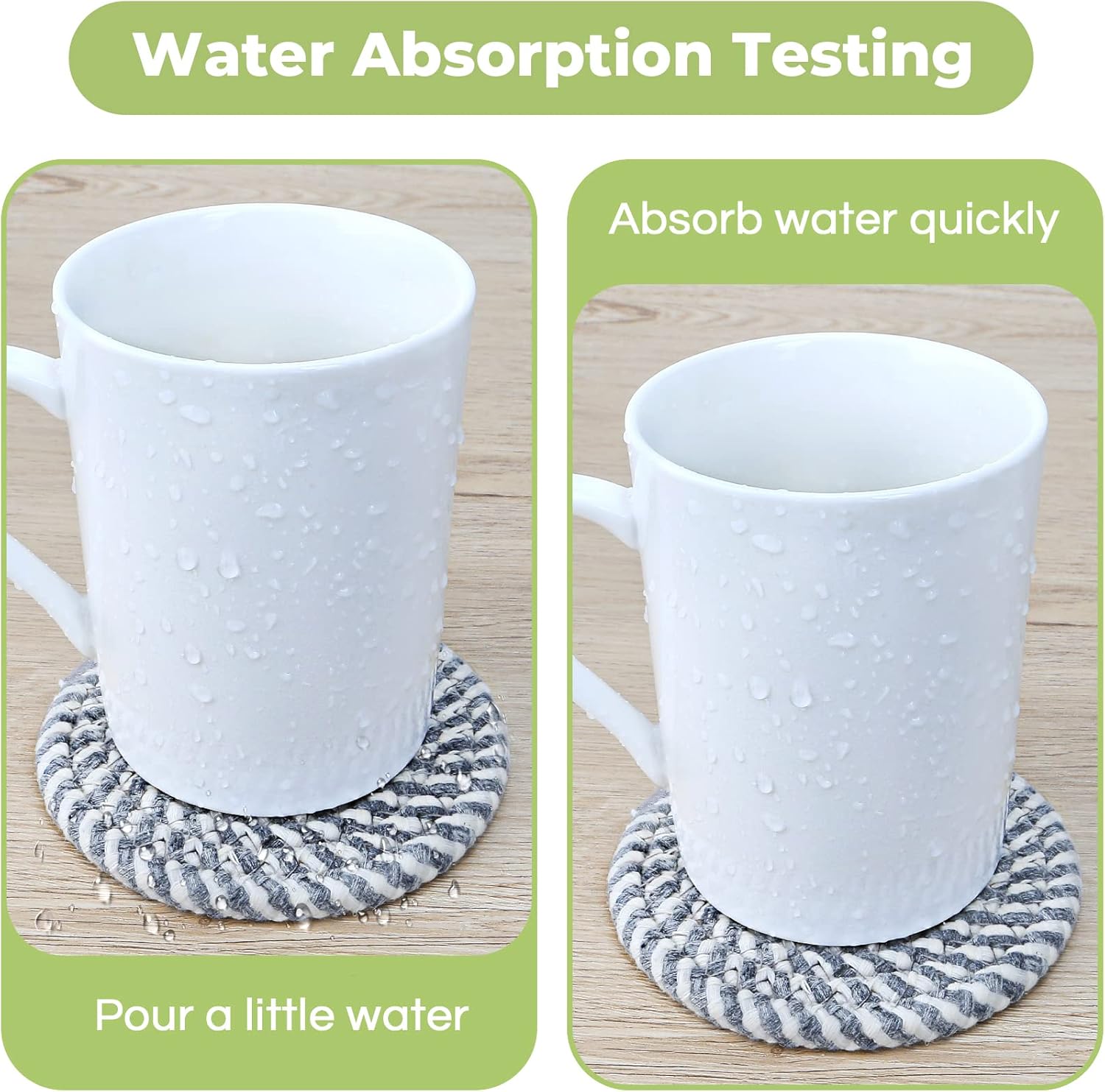 8-Piece Glass Coasters Set with Metal Holder 4 Colors Handmade Cotton Linen Heat Resistant Absorbent Kitchen Dining Table Gift - Image 3
