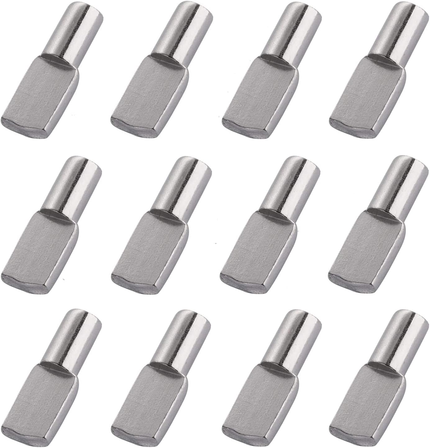60 Silver 5mm Metal Spatula-Shaped Cabinet Support Pins for Kitchen and Wardrobe Shelves - Image 1