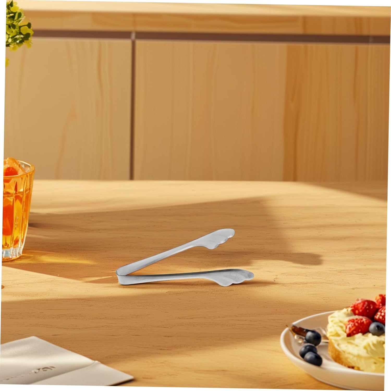 1 Piece Reusable Stainless Steel Food Clip Ice Salad Buffet Retro Angel Wing Design - Image 4