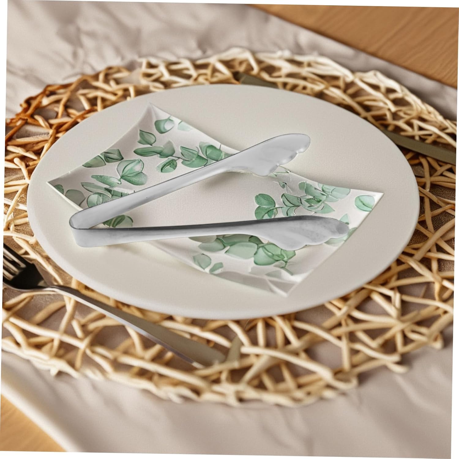 1 Piece Reusable Stainless Steel Food Clip Ice Salad Buffet Retro Angel Wing Design - Image 5