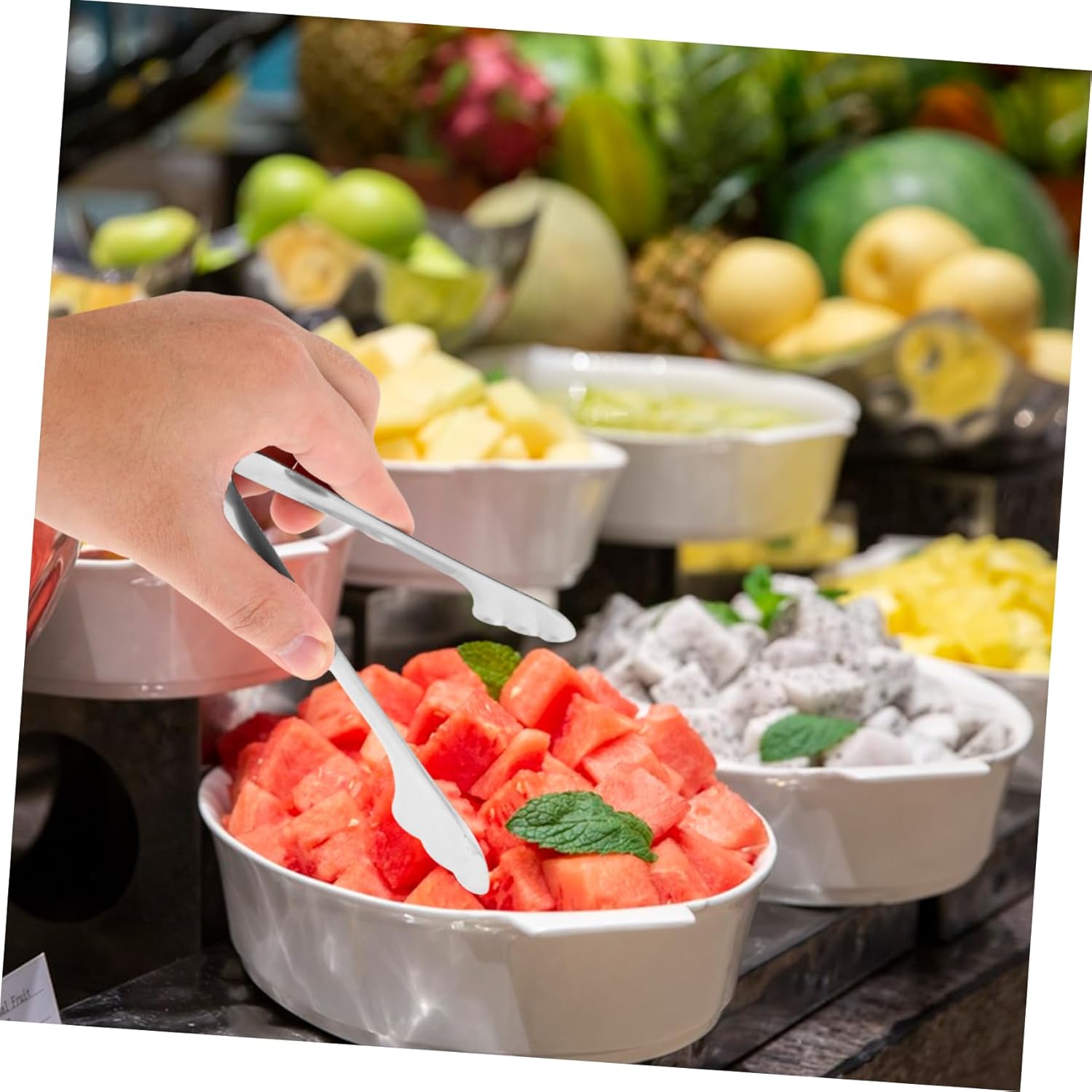 1 Piece Reusable Stainless Steel Food Clip Ice Salad Buffet Retro Angel Wing Design - Image 6
