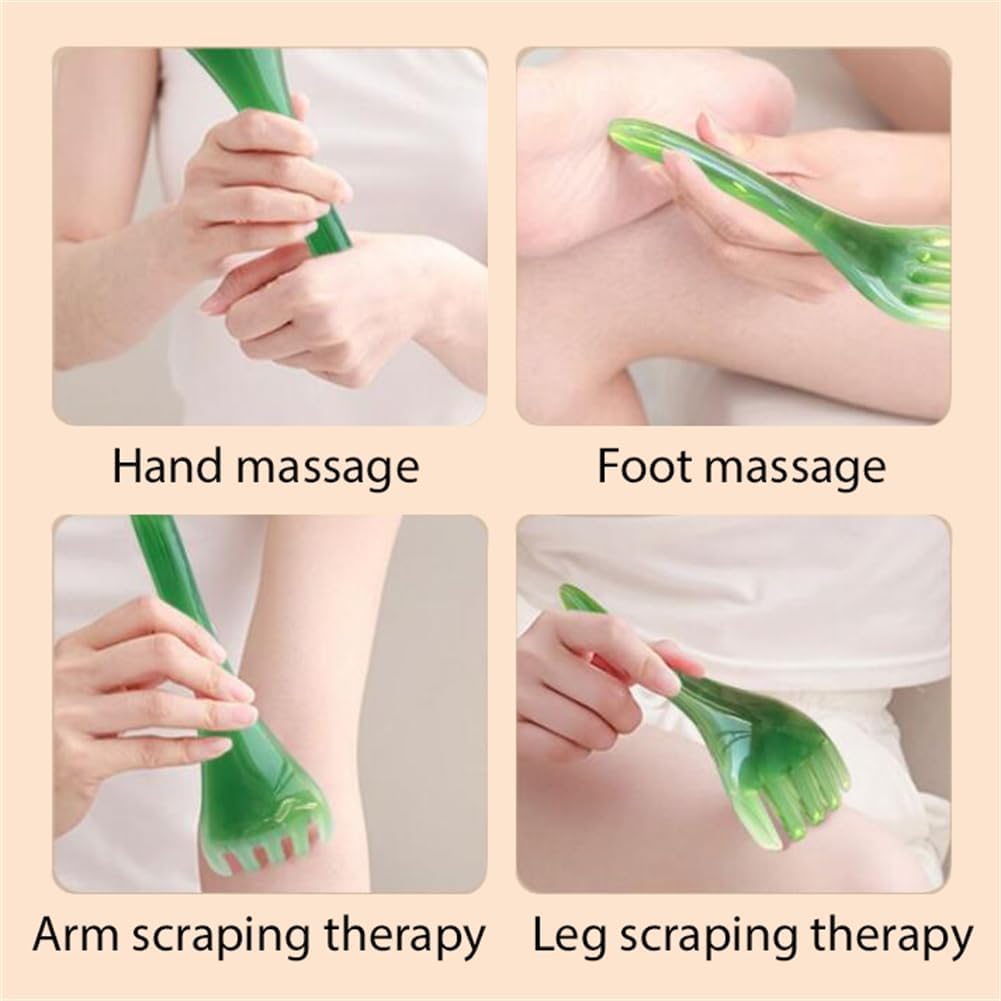 3 Piece Facial Massage Tool Set 5 Claw Face Scraper Scalp Massage Comb Body Scraper Stick for Back Neck Face Head SPA Skincare - Image 3