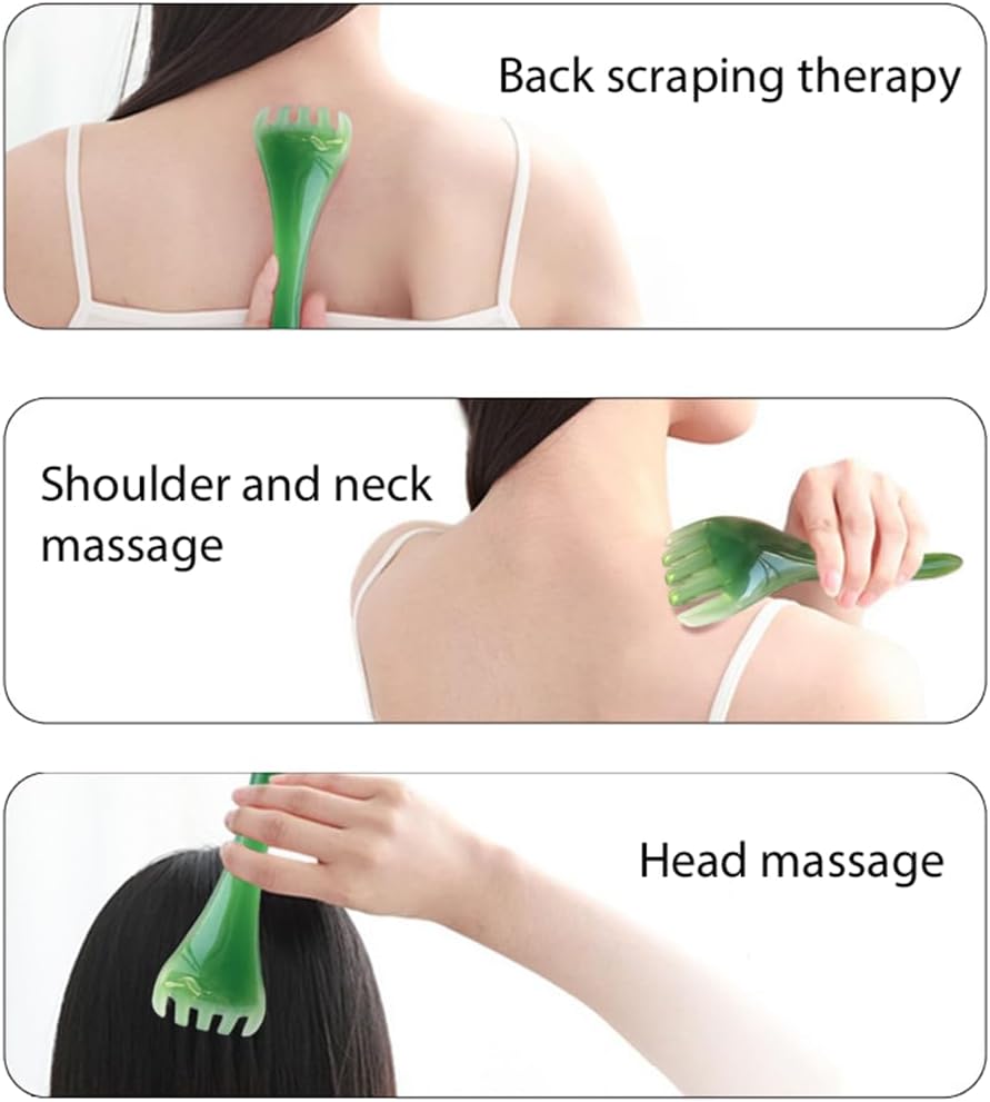 3 Piece Facial Massage Tool Set 5 Claw Face Scraper Scalp Massage Comb Body Scraper Stick for Back Neck Face Head SPA Skincare - Image 5