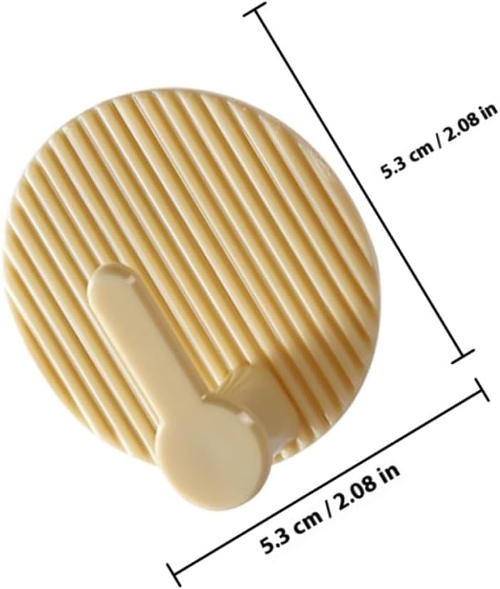 Self-Adhesive Wall Hooks 4 Pack Striped Design Beige for Bathroom Kitchen Bedroom - Image 2