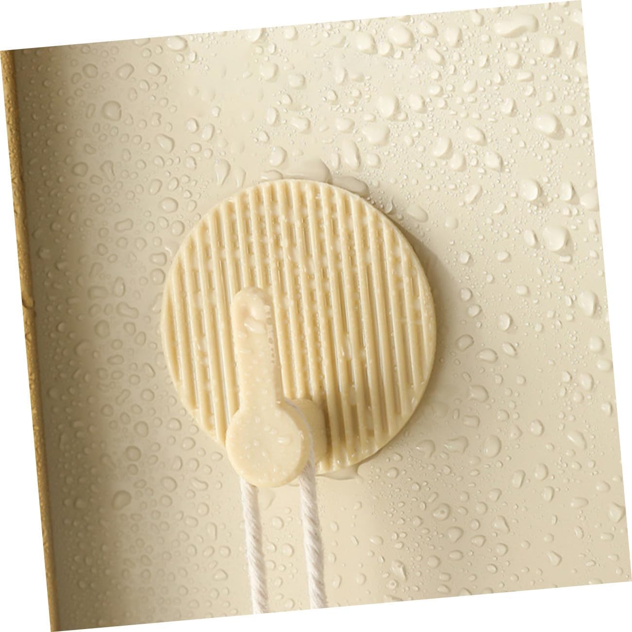 Self-Adhesive Wall Hooks 4 Pack Striped Design Beige for Bathroom Kitchen Bedroom - Image 3