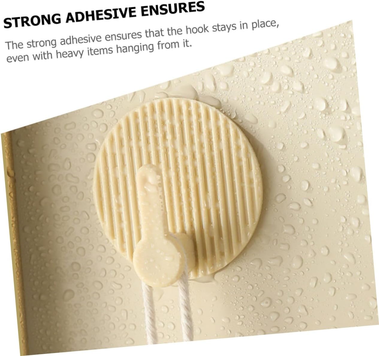 Self-Adhesive Wall Hooks 4 Pack Striped Design Beige for Bathroom Kitchen Bedroom - Image 7