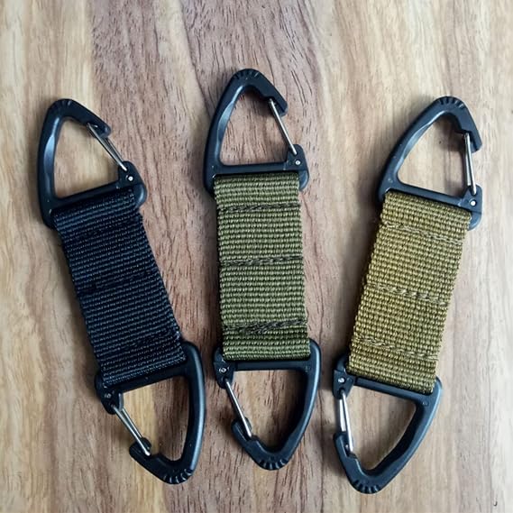6-Piece Triangular Carabiner Hooks Set 3 Colors Multi-functional for Keys Outdoor Use and Organizing - Image 3