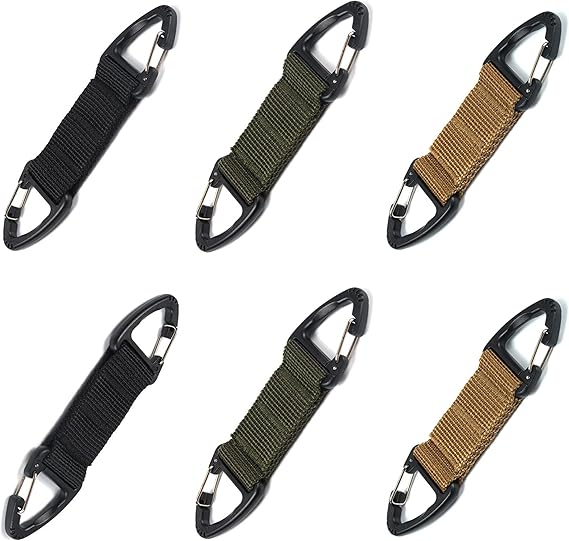 6-Piece Triangular Carabiner Hooks Set 3 Colors Multi-functional for Keys Outdoor Use and Organizing - Image 5