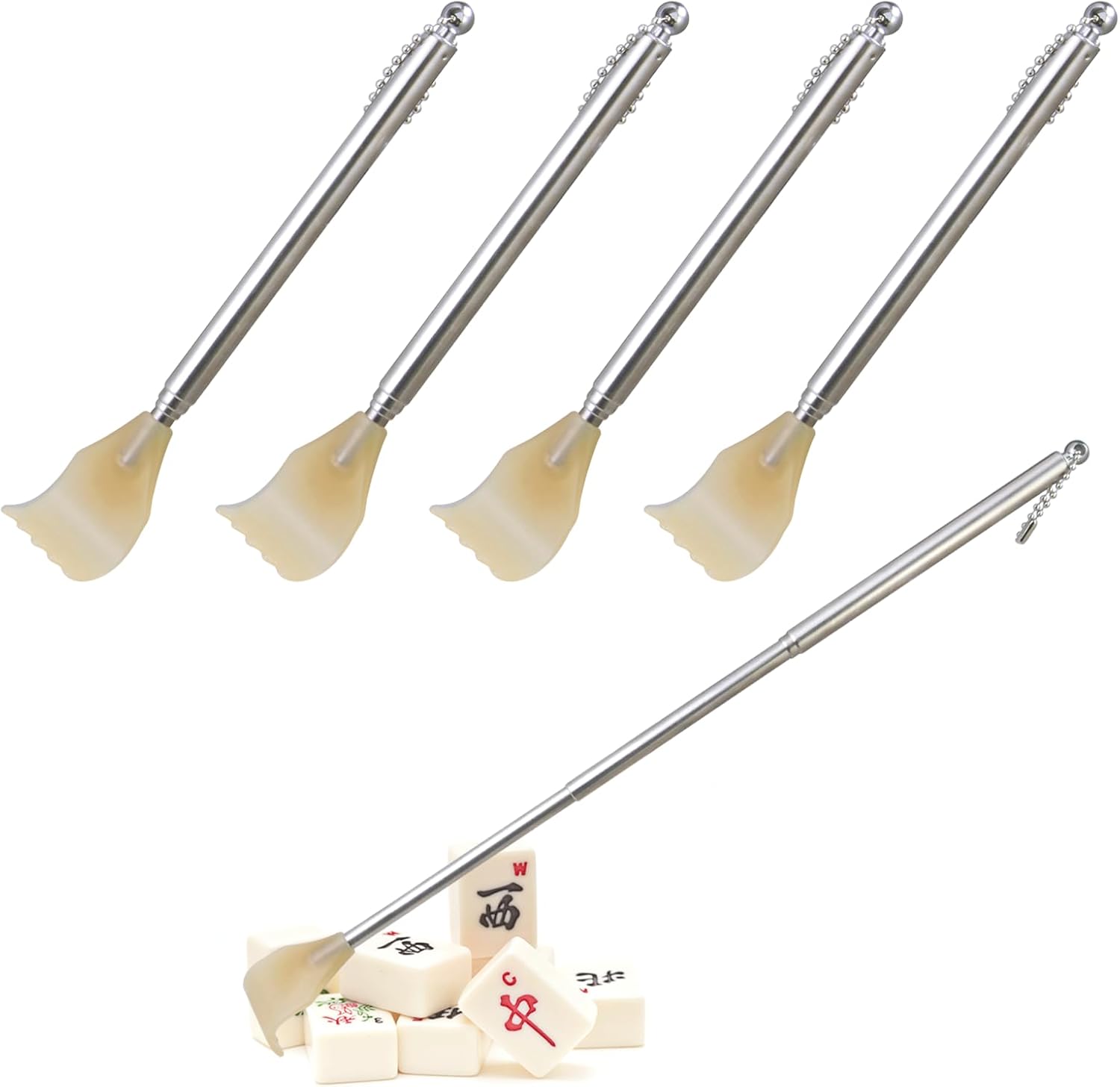 4 Piece Metal Extendable Mahjong Handles for Mahjong Sets and Accessories Enhance Game Feel and Smoothness - Image 1