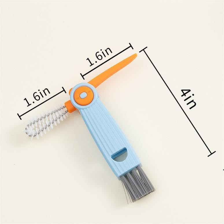 3-in-1 Bottle Cap Cleaning Brush Set with 3 Brush Heads Rotatable Compact Multifunctional - Image 3