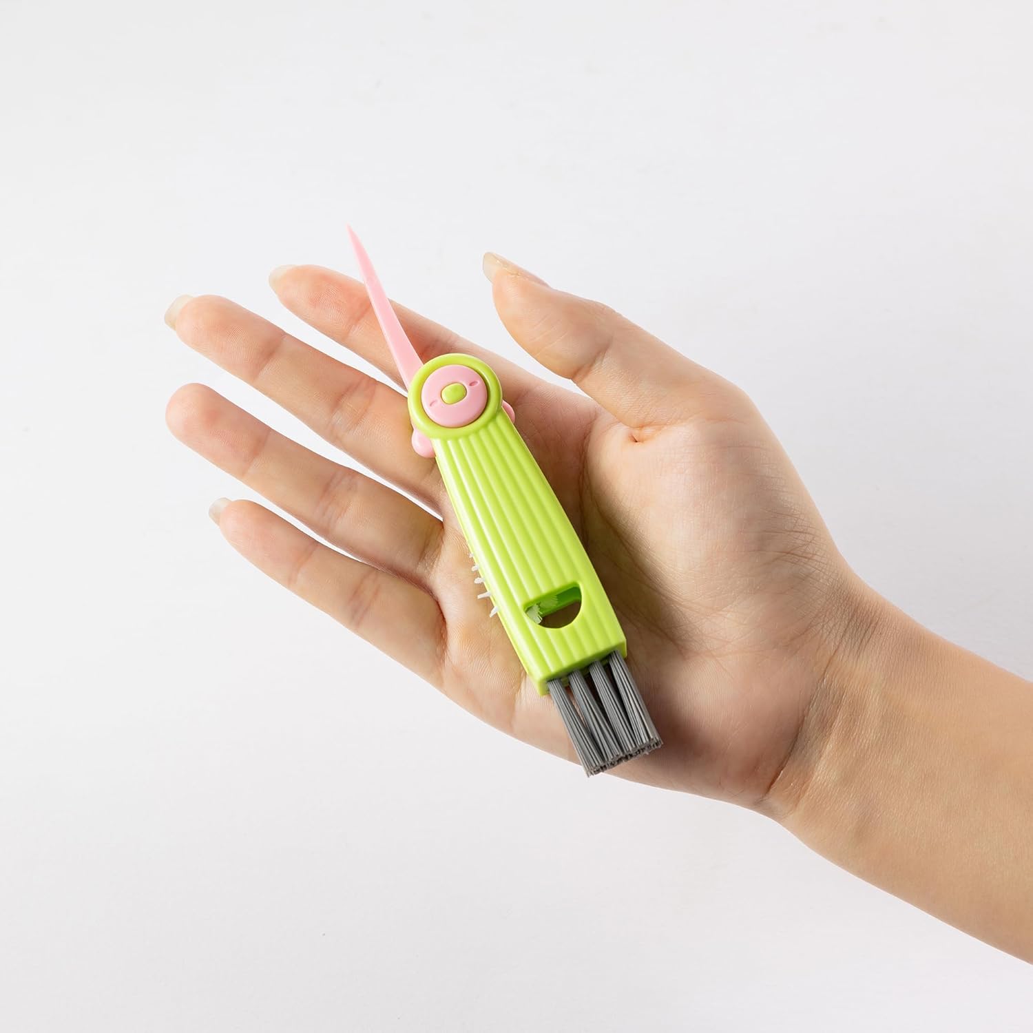 3-in-1 Bottle Cap Cleaning Brush Set with 3 Brush Heads Rotatable Compact Multifunctional - Image 4