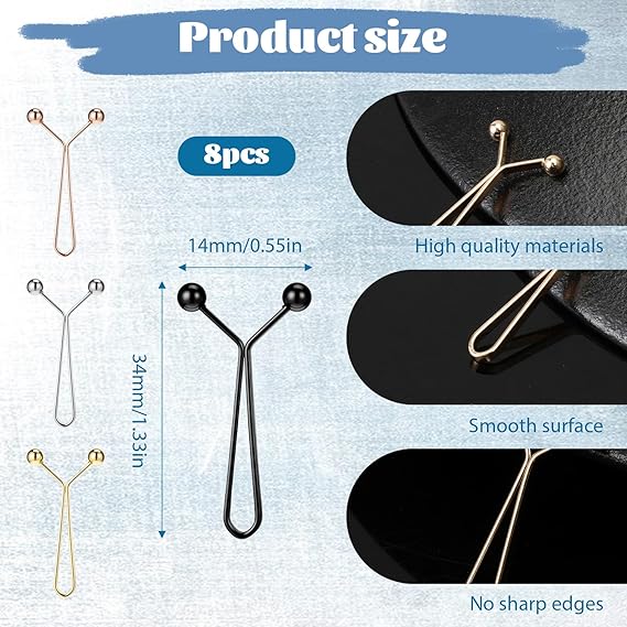 8-Pack Waistband Clips with Hook - Adjustable Waist Tightener for Pants - No Belt Needed - Image 2