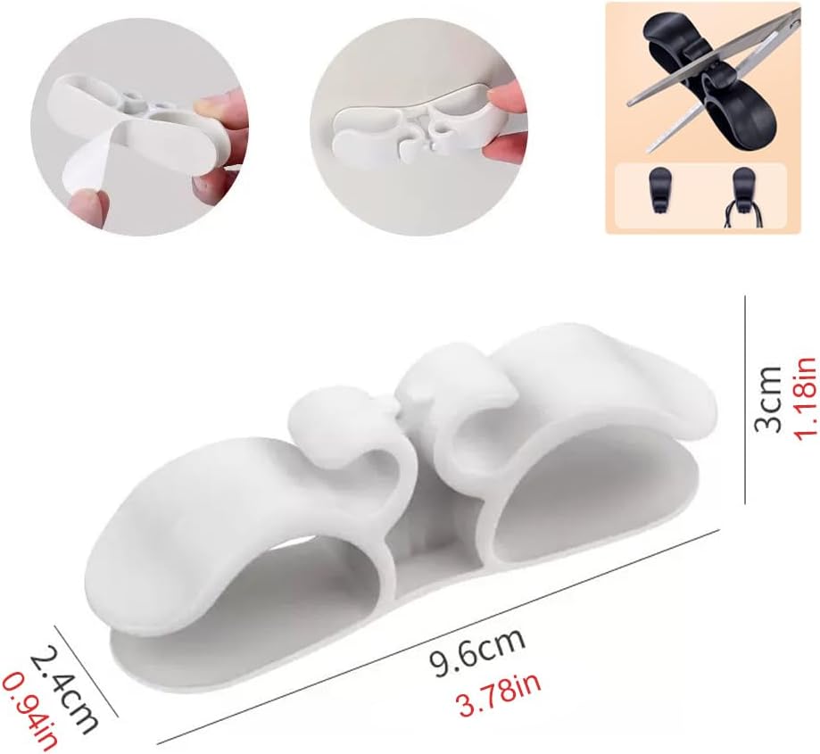 4 Pack Self-Adhesive Cable Clips - Silicone Cable Organizer for Desk & Car - Cable Holders - Image 3