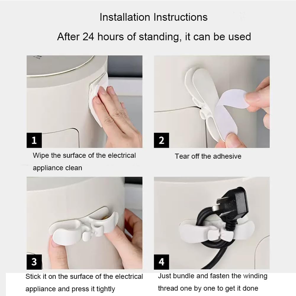 4 Pack Self-Adhesive Cable Clips - Silicone Cable Organizer for Desk & Car - Cable Holders - Image 6