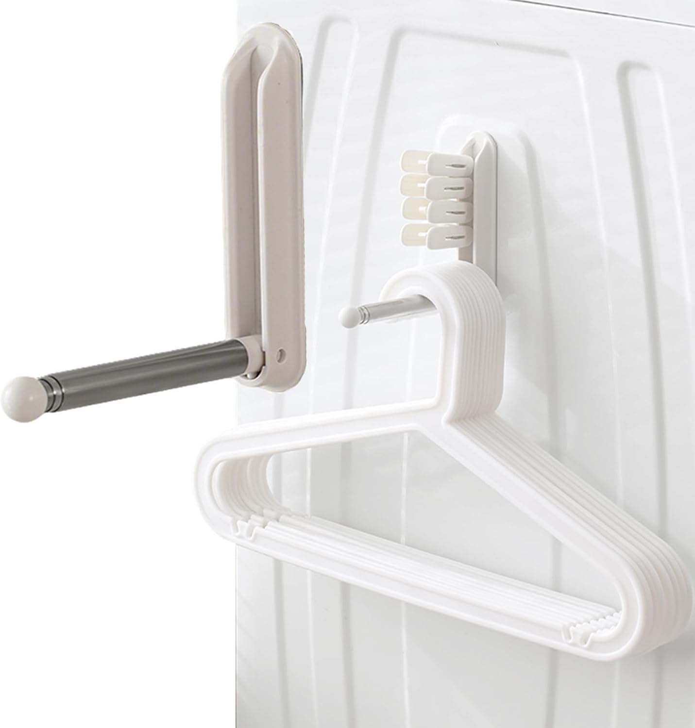 Foldable Clothes Hanger Holder Magnetic Self Adhesive Space Saving Organizer for Hangers 1 Piece - Image 1