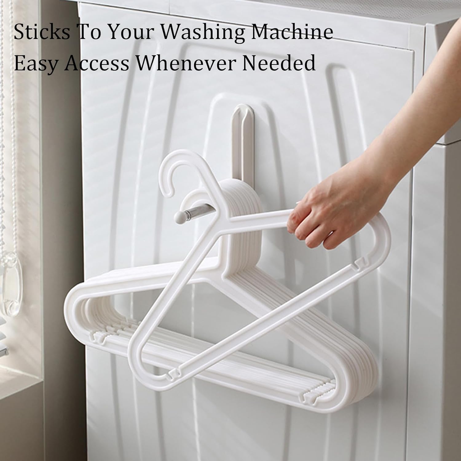 Foldable Clothes Hanger Holder Magnetic Self Adhesive Space Saving Organizer for Hangers 1 Piece - Image 2