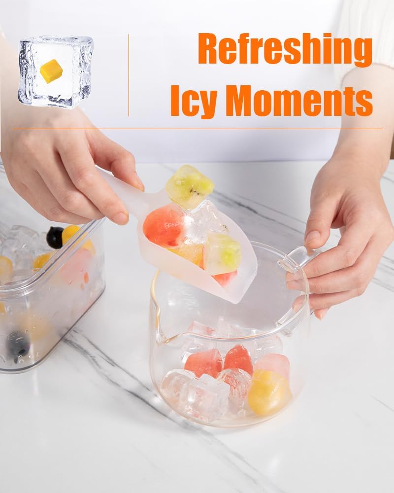 Ice Cube Tray with Lid&Bin, Ice Cube Mold with 56 Cubes, Stackable Ice Trays for Freezer with Easy-Release Silicone Bottom, for Drinks, Coffee, cocktail - Image 6