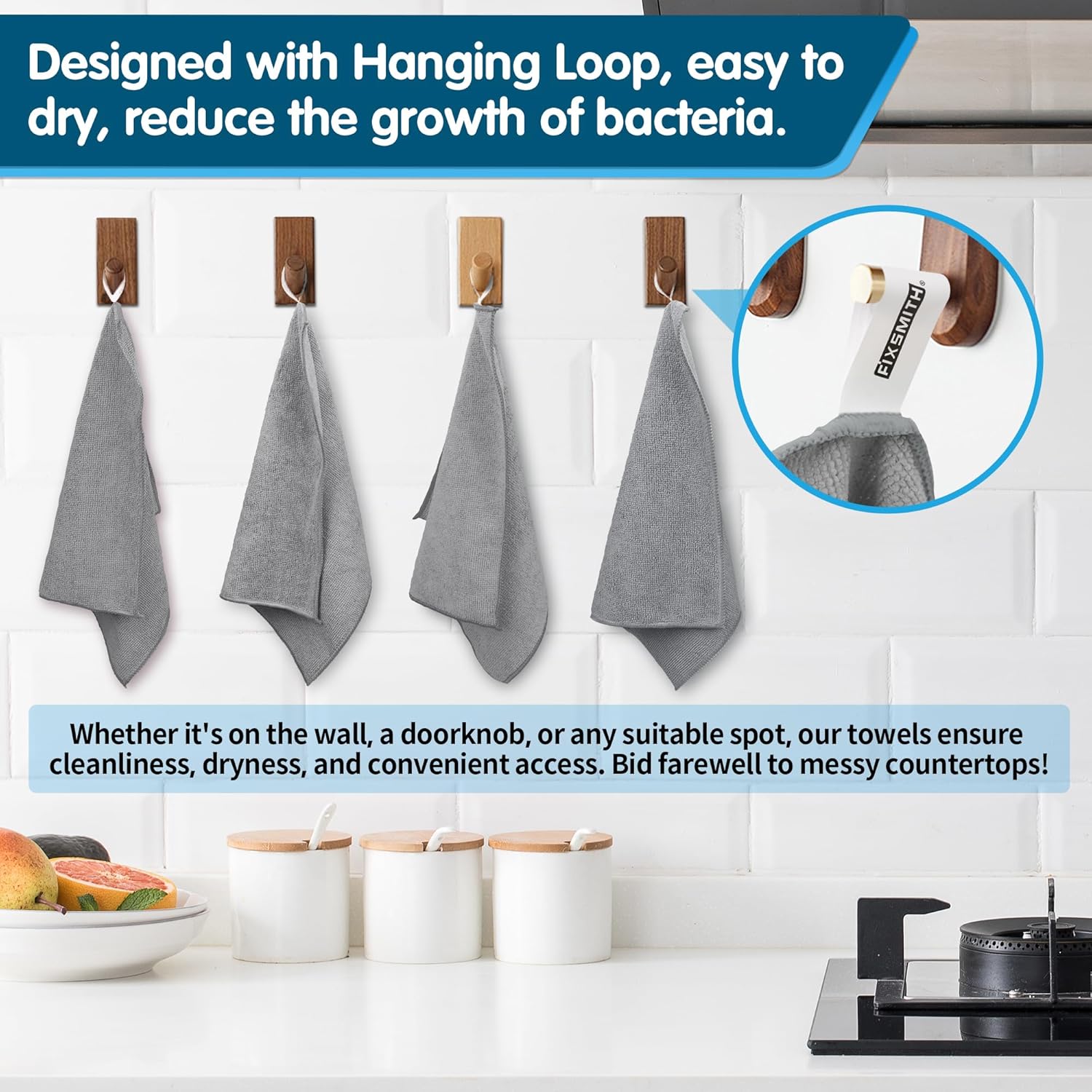 Microfiber Cleaning Cloth, 20 Pack Cleaning Rags& Grey Microfiber Cleaning Cloth -Pack of 12 - Image 6