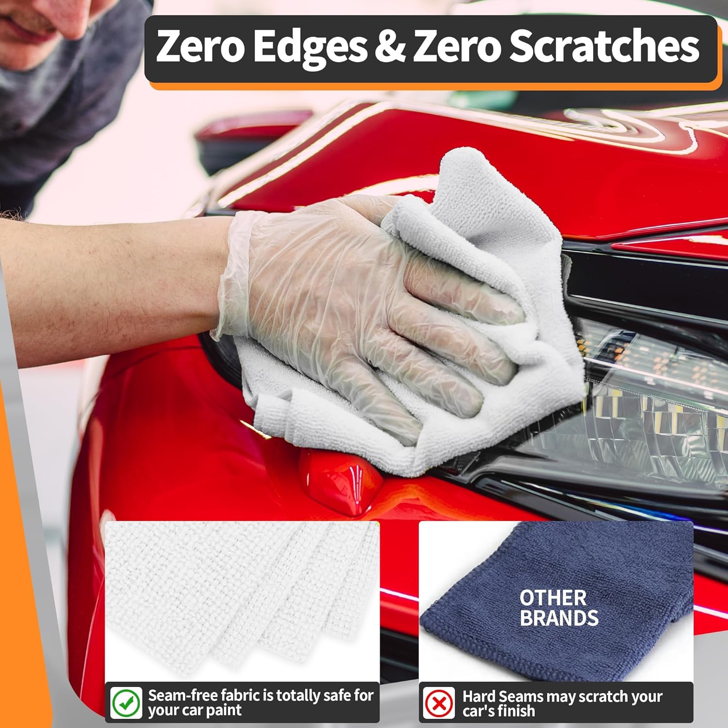 Microfiber Cleaning Cloth, 50 Pack Cleaning Rags& White Microfiber Cleaning Cloth, Pack of 50, 16