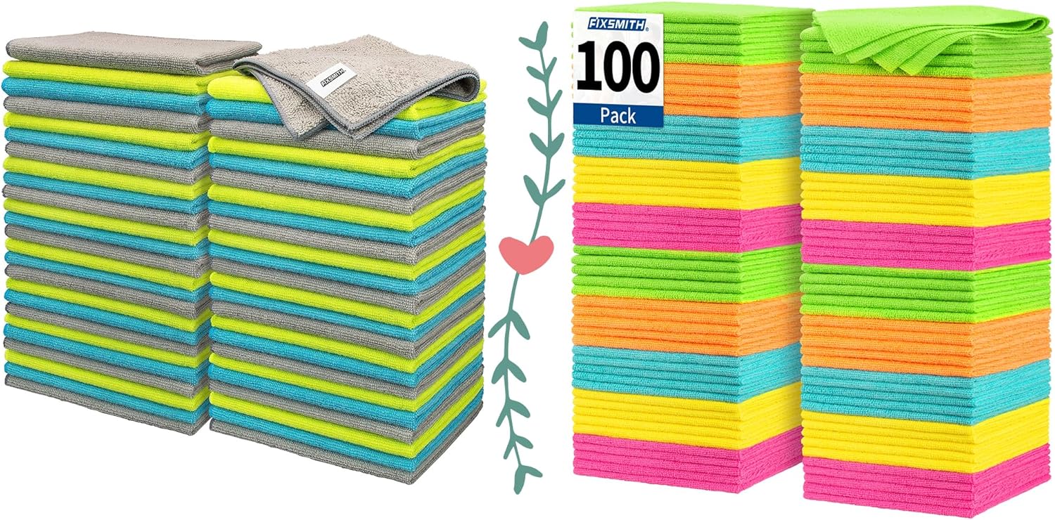 Microfiber Cleaning Cloth - Pack of 50, Multi-Functional Towels, Size: 12 x 16 in& Microfiber Cleaning Cloth Bulk, 100 Pack Shop Towels - Image 1
