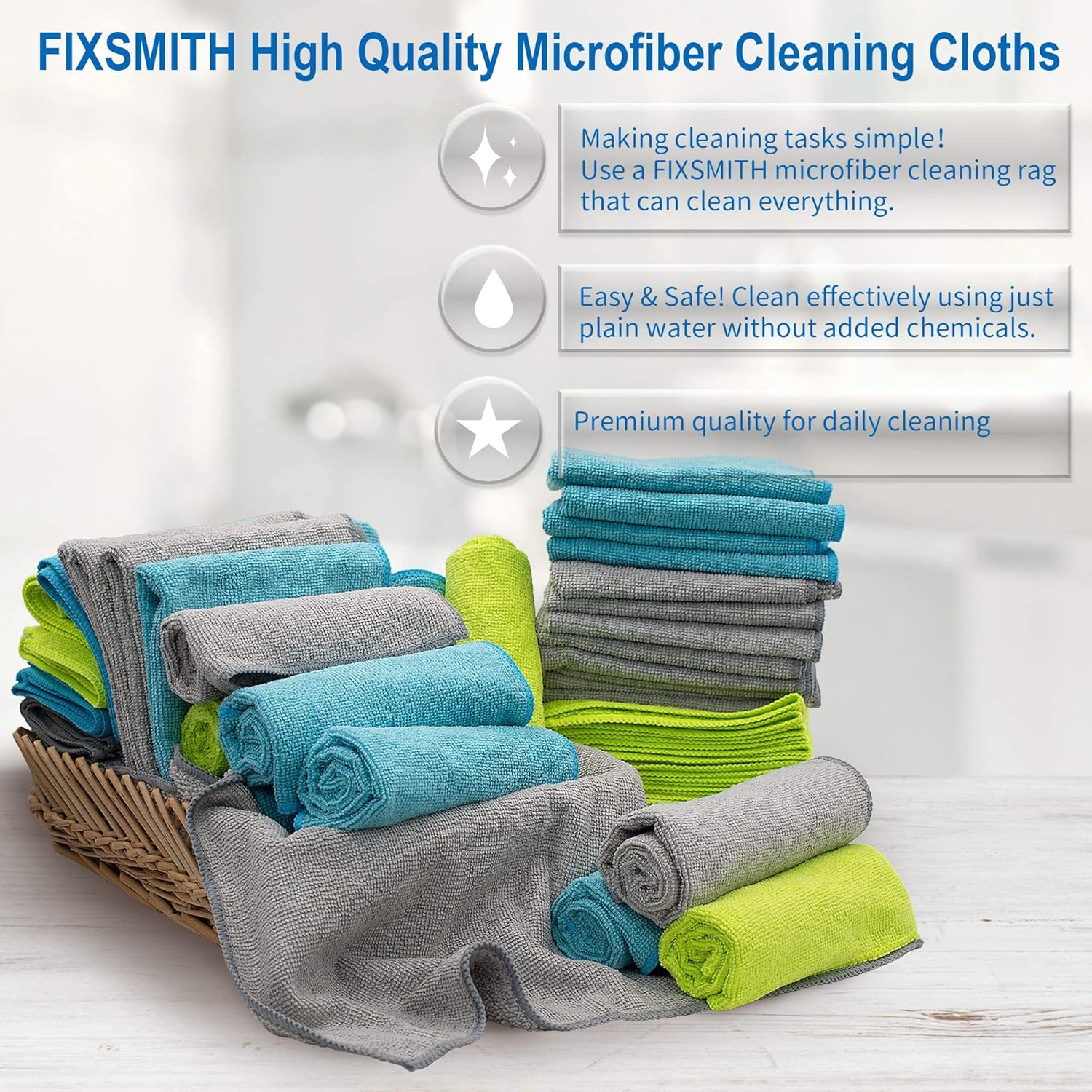 Microfiber Cleaning Cloth - Pack of 50, Multi-Functional Towels, Size: 12 x 16 in& Microfiber Cleaning Cloth Bulk, 100 Pack Shop Towels - Image 2