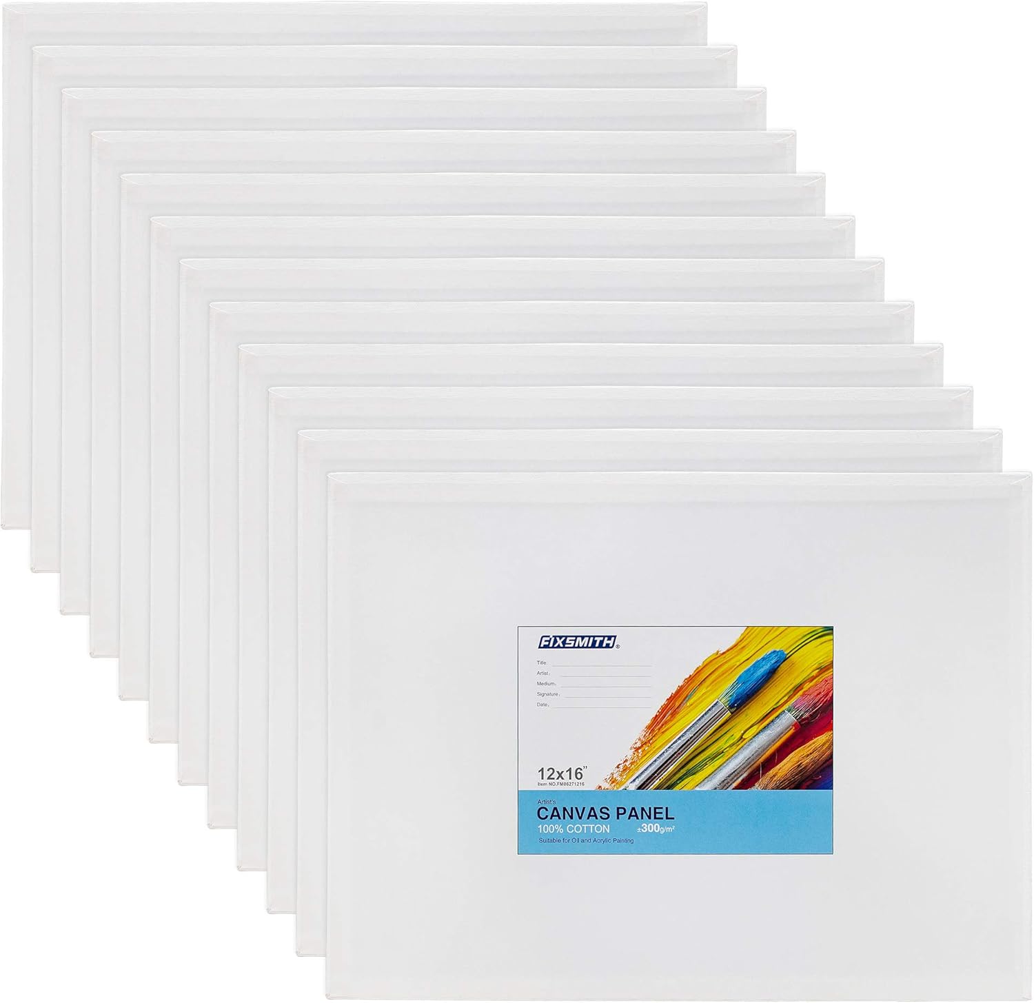 Painting Canvas Panel Boards - 5x7 Inch Art Canvas,24 Pack with 12x16 Inch Canvas Board Super Value 12 Pack,100% Cotton,Primed Canvas Panel,Acid Free,Artist Canvas Boards - Image 6