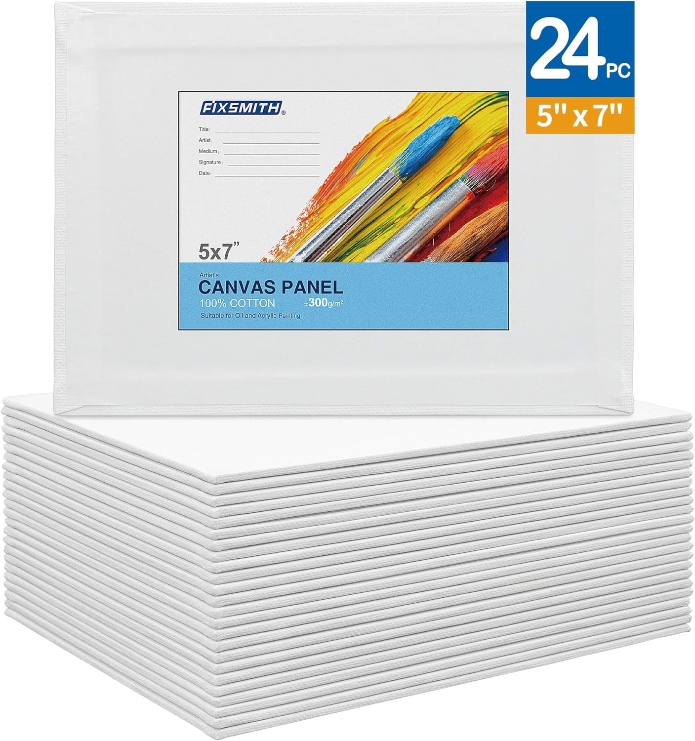 Painting Canvas Panel Boards - 5x7 Inch Art Canvas,24 Pack with 8x10 Inch Canvas Board Super Value 12 Pack Canvases,100% Cotton,Primed Canvas Panel,Acid Free,Artist Canvas Boards - Image 2