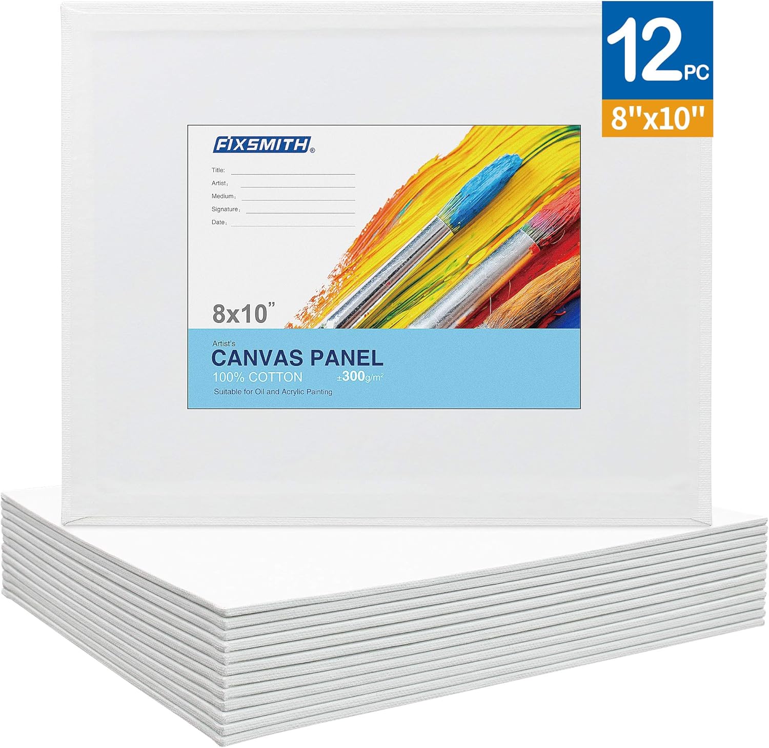 Painting Canvas Panel Boards - 5x7 Inch Art Canvas,24 Pack with 8x10 Inch Canvas Board Super Value 12 Pack Canvases,100% Cotton,Primed Canvas Panel,Acid Free,Artist Canvas Boards - Image 6