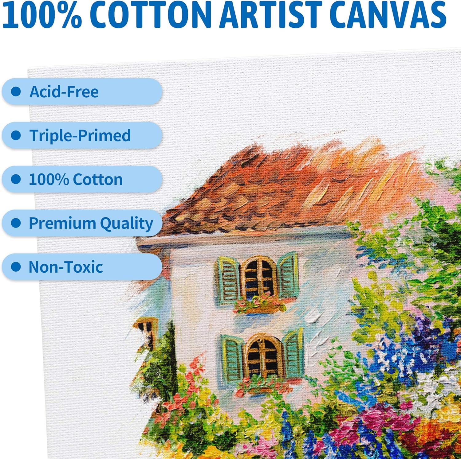 Painting Canvas Panel Boards - 5x7 Inch Art Canvas,24 Pack with 9 x12 Inch Canvas Panel Super Value 12 Pack,100% Cotton,Primed Canvas Board,Acid Free,Artist Canvas Boards - Image 4