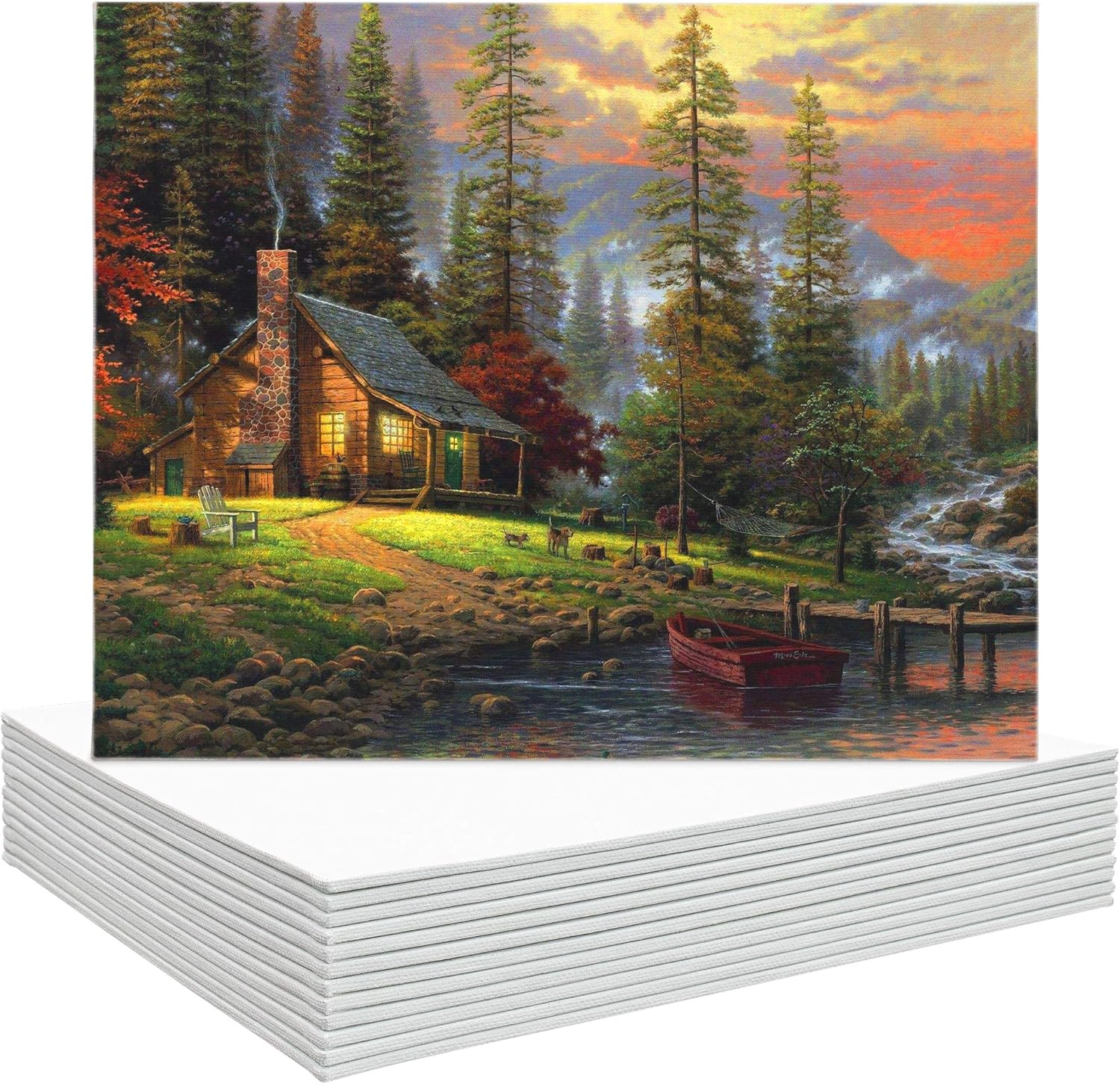 Painting Canvas Panel Boards - 5x7 Inch Art Canvas,24 Pack with 9 x12 Inch Canvas Panel Super Value 12 Pack,100% Cotton,Primed Canvas Board,Acid Free,Artist Canvas Boards - Image 7