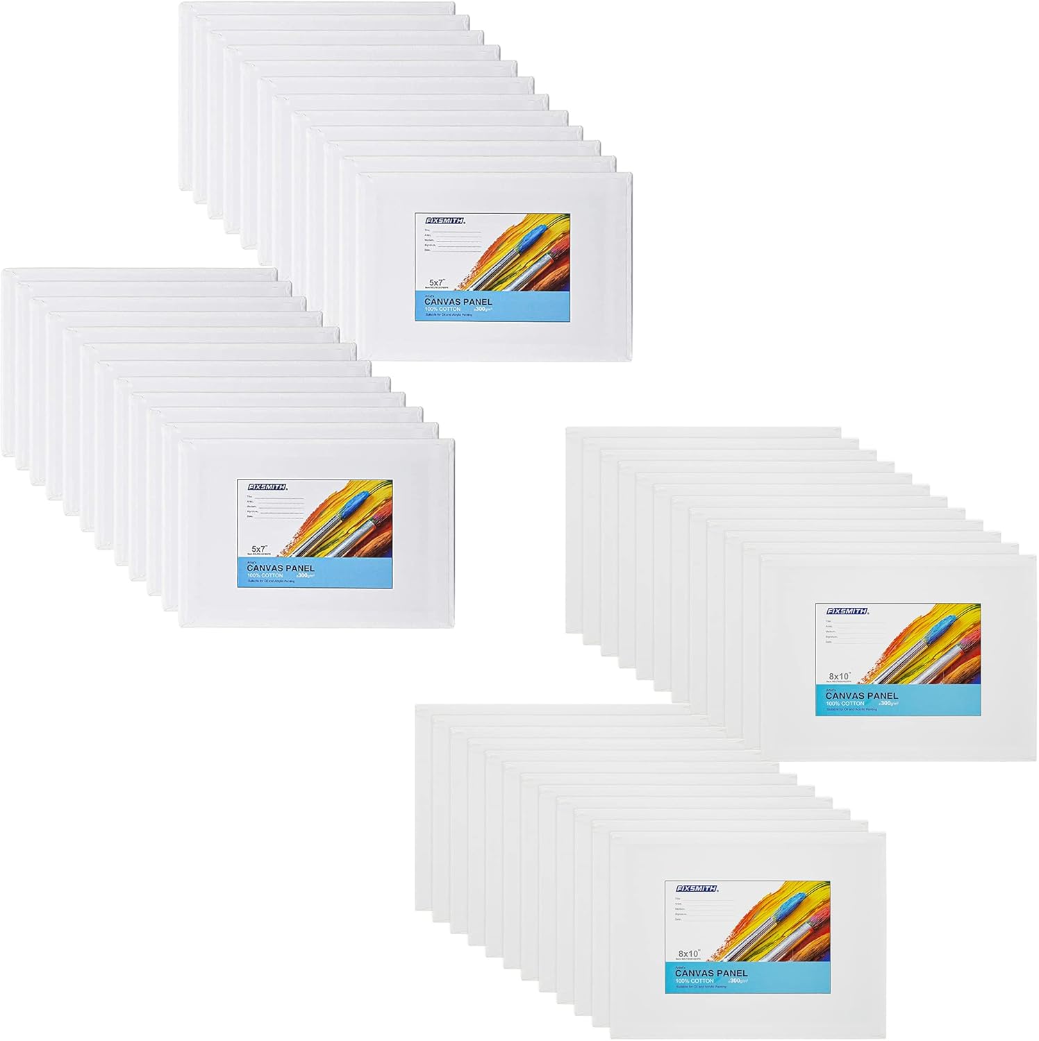 Painting Canvas Panel Boards - 5x7 Inch Art Canvas,24 Pack with  Painting Canvas Panels- 24 Pack Canvas Board,8x10 Inch - Image 1