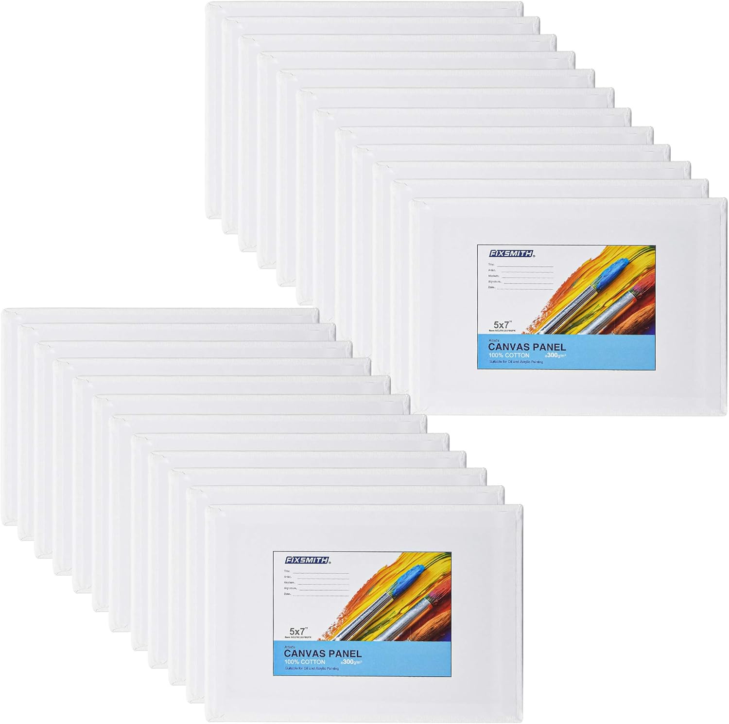 Painting Canvas Panel Boards - 5x7 Inch Art Canvas,24 Pack with  Painting Canvas Panels- 24 Pack Canvas Board,8x10 Inch - Image 2